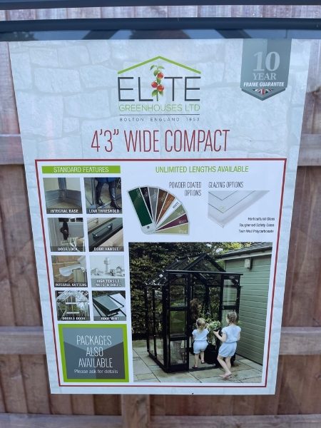 ELITE Greenhouse Compact 4'5 x 4'3. On display
